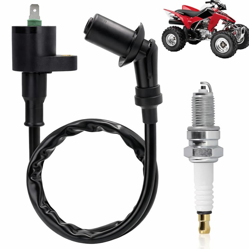 Swess Lgnition Coil for TRX300 TRX250 with 4929 DPR8EA9 Spark Plug for TRX250 TRX250EX 2001-2008 TRX 300 FourTrax 1988-2000 - Image 1